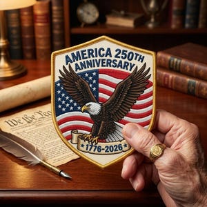 USA 250th Anniversary Embroidered Patch American Eagle 1776–2026 America Flag Badge Patriotic Iron On Sew On Patch