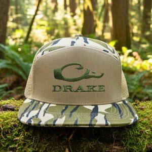 Drake Waterfowl Camo Trucker Hat, Duck Hunting Cap, Embroidered Mesh Back Hat, Outdoor Apparel for Men 6