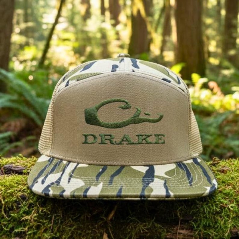 Drake Waterfowl Camo Trucker Hat, Duck Hunting Cap, Embroidered Mesh Back Hat, Outdoor Apparel for Men 6