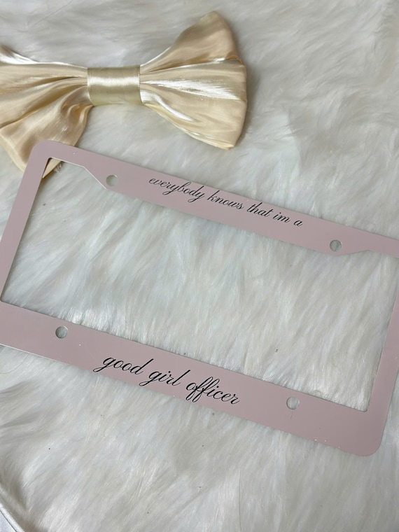 Lana Del Rey License Plate Frame: 'Good Girl Officer' Aluminum Car Decor