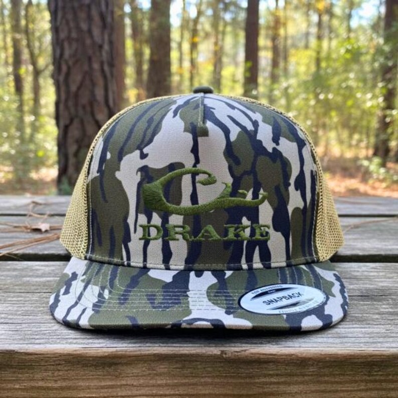 Drake Waterfowl Camo Trucker Hat, Duck Hunting Cap, Embroidered Mesh Back Hat, Outdoor Apparel for Men 9