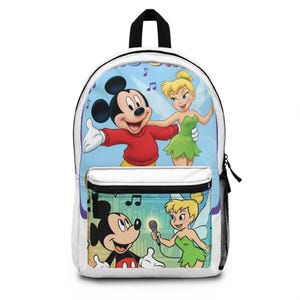Mickey Mouse and Tinker Bell Karaoke themed Backpack image 1