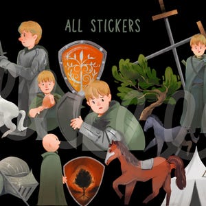 A Knight of the Seven Kingdoms Inspired Sticker Set - Digital Planner Stickers GoodNotes PNG Bundle image 4