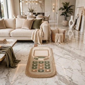 Vintage Keypad Phone Area Rug – Decorative & Anti-Slip Floor Mat