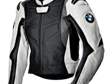 Blouson moto en cuir BMW Motorrad pour homme : armure de motard en peau de vache, cadeau parfait pour lui