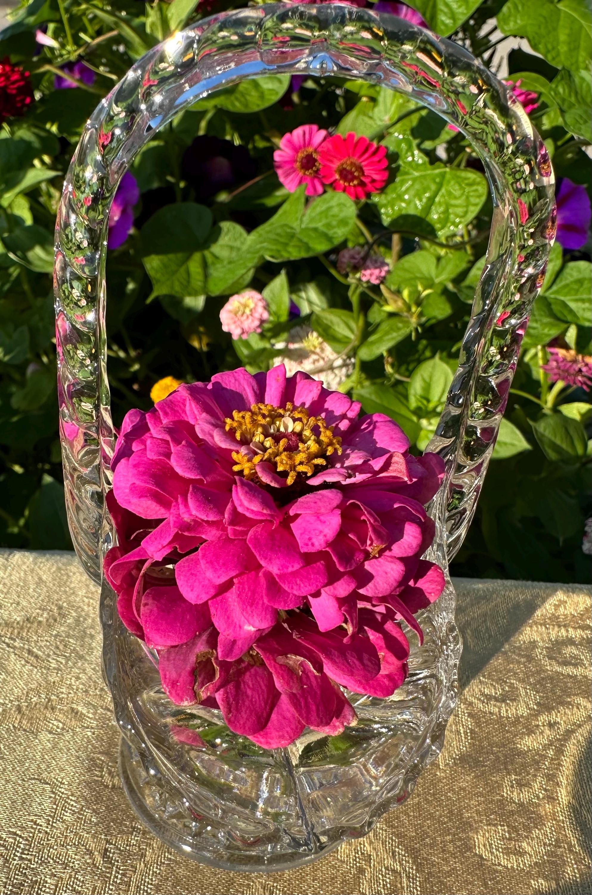 Vintage Glass Bridal Basket - Etsy