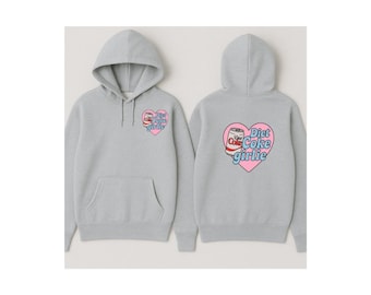 Diet Coke Girlie Hoodie – Cute Gray Graphic Sweatshirt for Women | Cozy Oversized Hoodie | Trendy Girly Loungewear