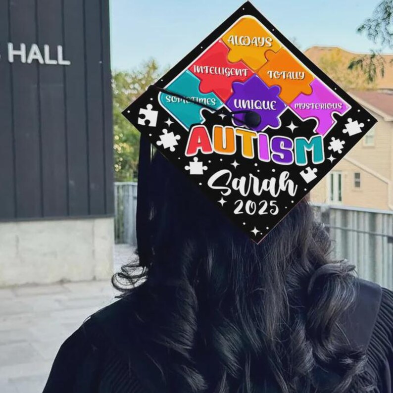 Autism Awareness Graduation Cap Topper, Personalized Special Education ...