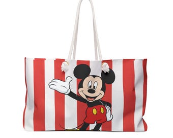 Mickey Mouse Cute Weekender Bag - Disney Travel Tote, Overnight Duffle, Weekend Getaway Purse, Character Luggage Organizer, Gift for Kids