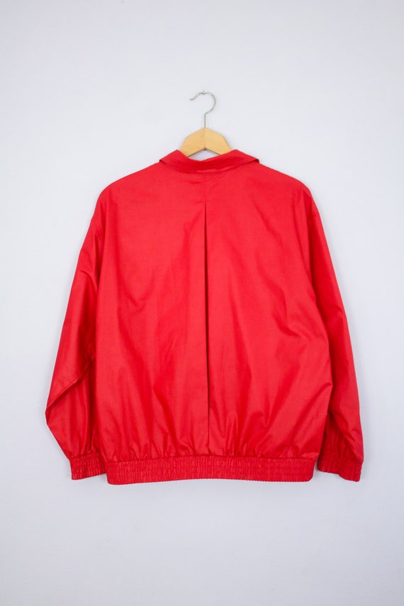 Vintage 1980's Red Button Front Windbreaker Jacke… - image 3
