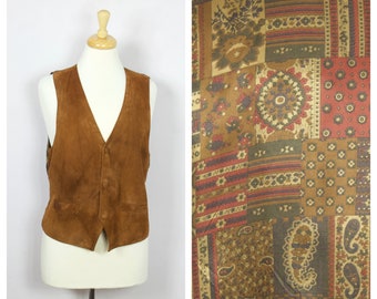 Vintage 1980's/90's Vera Pelle Brown Italian Leather Vest M