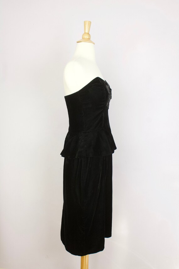 Vintage 1980's/90's Gunne Sax Black Velvet Sequin… - image 2