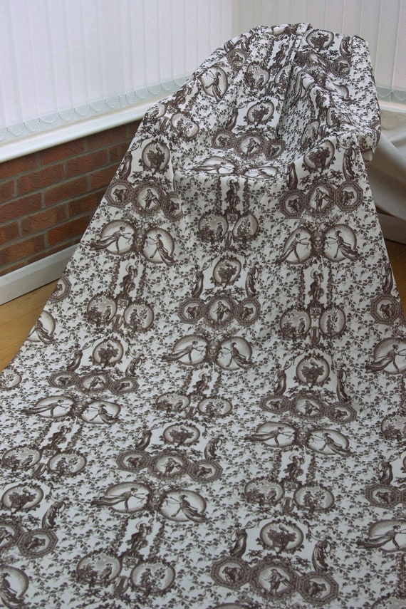Silt Brown Designer Velvet Curtains Vintage French Toile De Etsy