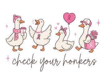 Funny Goose Breast Cancer Awareness Png, Breast Cancer Warrior Gift, Breast Cancer Awareness Month Png, Digital Download