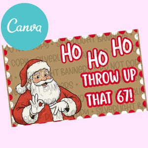 Santa Christmas Banner Template | DIY Painted Sign (Digital Download)