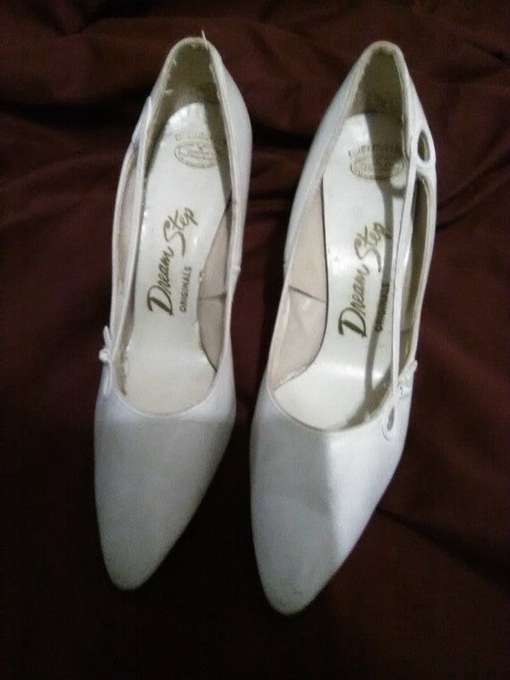 Vintage white wedding shoes