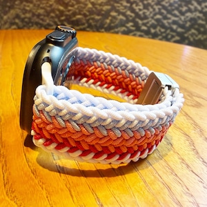 Pleciona pętla Solo Loop Sunset Flare do paska Apple Watch Series 11 10 9 8 7 SE z elastycznego plecionego nylonu z magnetycznym zapięciem 38 40 41 42 44 45 46 49 mm