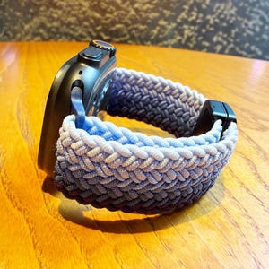 Deep Ocean Braided Solo Loop for Apple Watch Band, Series 11 10 9 8 7 SE Stretchy Woven Nylon Magnetic Buckle  38 40 41 42 44 45 46 49mm