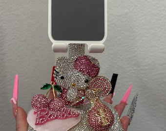 Customized Hello Kitty Bling Phone & iPad Stand – Rhinestone Kawaii Desk Holder, Cute Desk Decor *MADE TO ORDER*