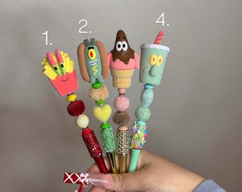 SpongeBob Beaded Pen | Handmade Character Pen