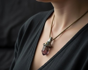 Witch Hat Crystal Pendant Necklace Mystical Eye Fantasy Witch Gothic Unisex Jewelry Artistic