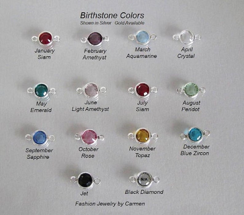 Birthstone Anklet-Sterling Silver Family Anklet-Sterling Silver Anklet-Mother\u2019s Birthstone Anklet-7 Birthstone Anklet-Custom Anklet-Anklet