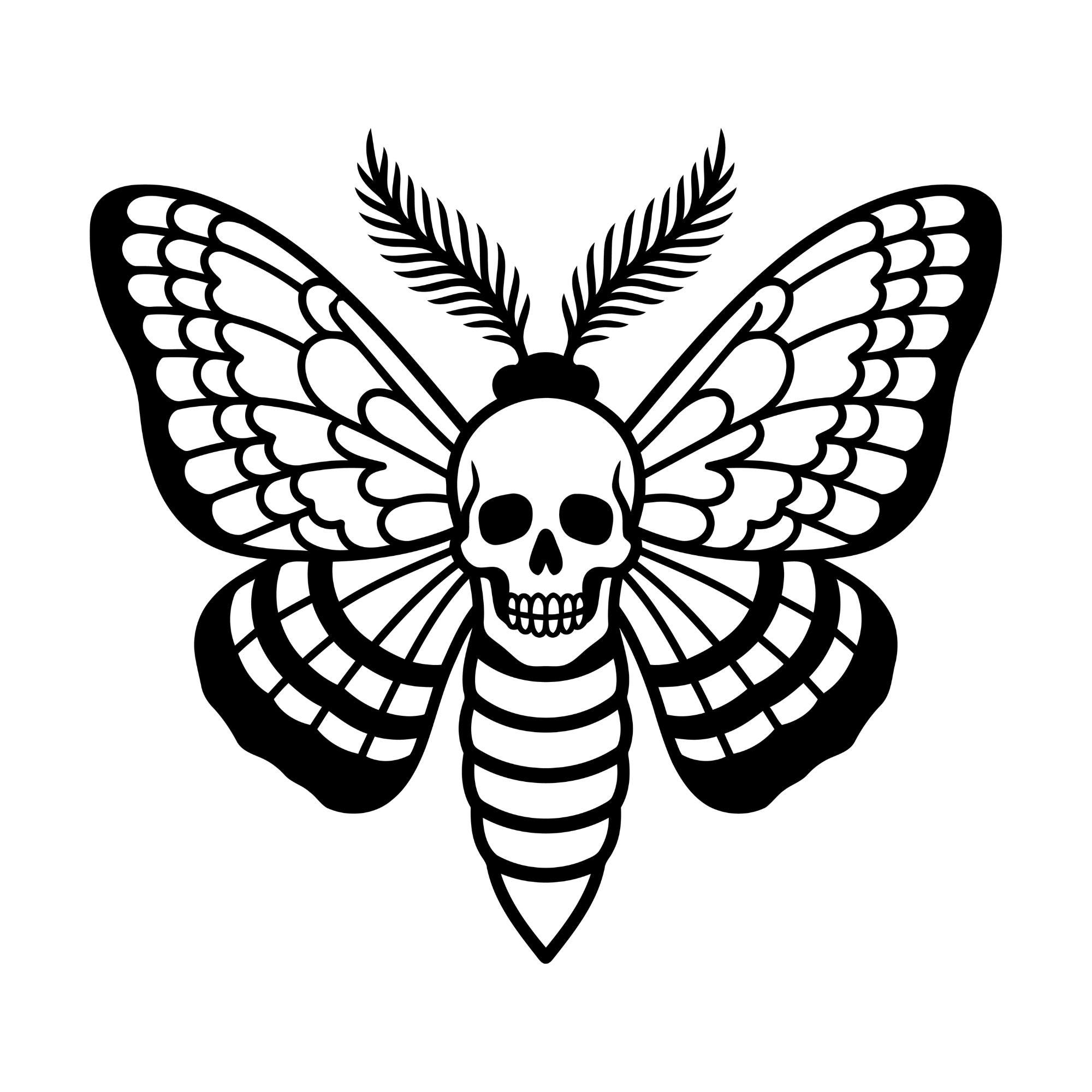 Death Head Moth Svg, Dark Entomology Art, Halloween Decor, Gothic Skull ...