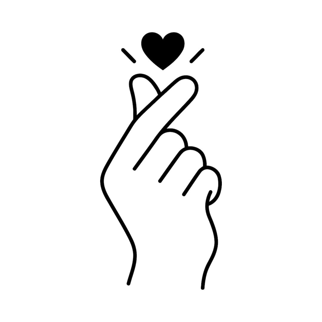 Heat Sign Finger Finger Heart Svg, Cute Hand Finger With Heart Svg, Finger Heart Sign ...