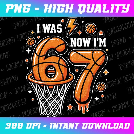 Funny 7th Birthday Basketball PNG, Birthday Boy Design (Instant Download)