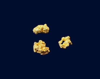 Natural Gold Nugget Trio | Western Placer Set | Gold Rush States | Collector Display