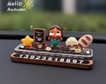 Accesorios para el salpicadero del coche Skullpanda, decoración kawaii para coche, figura sorpresa de anime para el interior del coche, regalo para ella.