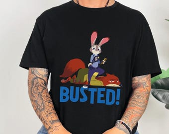 Disney Zootopia Busted Shirt, Nick Wilde Judy Hopps Shirt, Disney Family Trip Shirt, Zootopia Police Bunny Shirt 474022