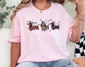 Dachshund 4th Of July Shirt Patriotic USA Dog Cute Tee Freedom Independence Celebration 475457