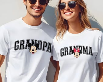 Grandma Grandpa Mickey Minnie Disney Shirt, Family Disney Vacation Shirt, Disneyland Group Shirt, Matching Grandparents Tee 474012