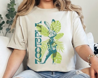 Floral Disney Zootopia Shirt, Judy Hopps Nick Disneyland World Animal Police Tee Graphic Top, 473873