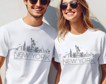 City Skyline Shirt Custom Name American Cities Panorama Travel USA Graphic Tee Gift 474669