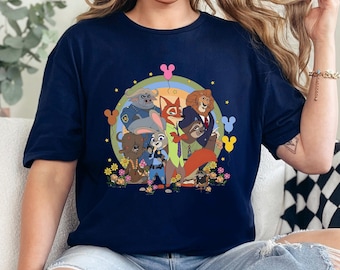 Disney Zootopia Character Shirt Nick Wilde Judy Hopps Family Vacation Graphic Tee Gift 474659