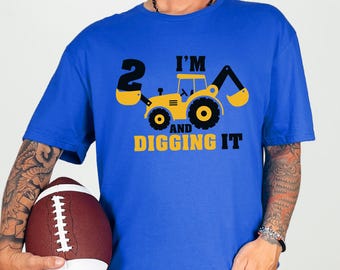 I'm Two And Digging It Dump Truck Birthday Shirt Boys 2nd Tee Toddler 473533