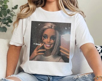 Distressed Doll Face Meme Shirt Viral Internet Cringy Sarcastic Disgusted Graphic Tee Funny Trendy 476089