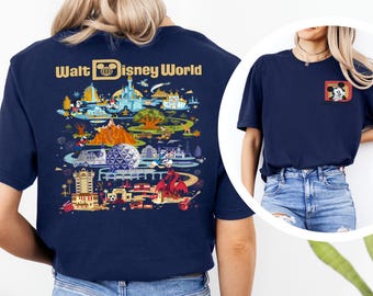 Camiseta retro de Mickey de Walt Disneyworld, camiseta vintage del castillo de los Cuatro Parques de Disney World 473829
