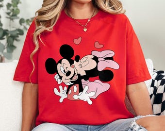 Camiseta de Mickey y Minnie besándose, Disney, pareja, amor, San Valentín, viaje, vacaciones, regalo 472542