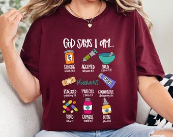 God Says I Am Pharmacist Shirt Pharmacy Student Funny Medicine Jesus Lover Tee 473535
