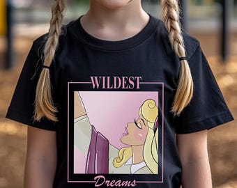 Camiseta de La Bella Durmiente Aurora, Sueños Salvajes, Princesa Disney Vintage, Camiseta a juego para niñas 473721