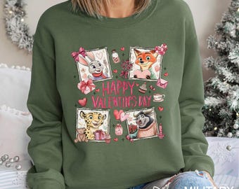 Zootopia Valentine Sweatshirt, Judy Hopps Nick Wilde Hoodie, Disney Love Crewneck, Coquette Bow Gift 474543