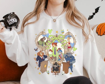 Coquette Watercolor Zootopia Sweatshirt, Judy Hopps Nick Wilde Hoodie, Welcome Disney Locket Crewneck 474135