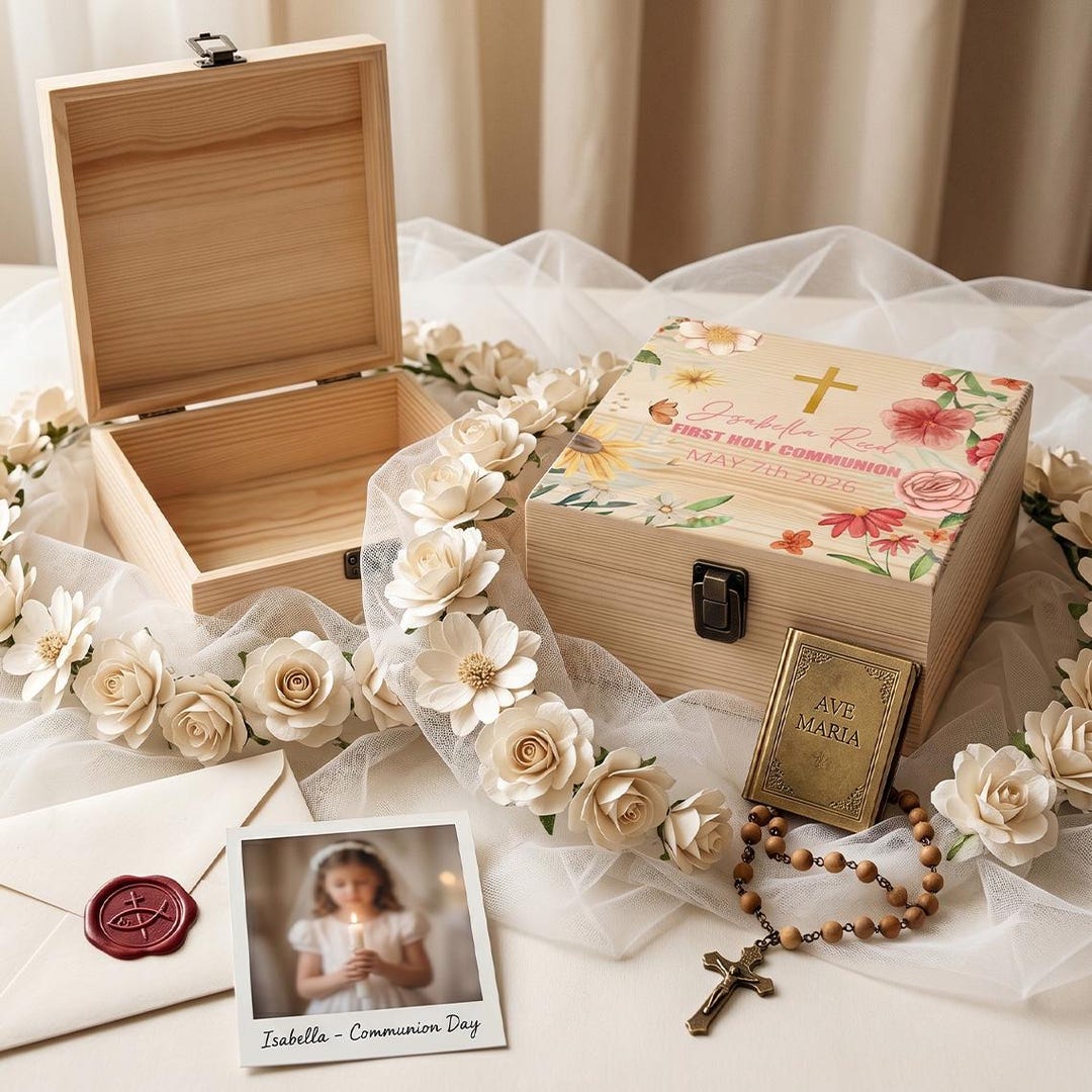 Confirmation Baptism Box - First Communion Gift - Christening Gift ...