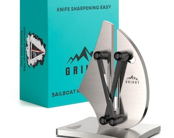 Professional Knife Sharpener, Effortless Knife Sharpening ,3-Action Kitchen Sharpener, Streamlined Sailboat Design Chef Sharpener Gifts