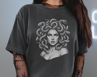 Vintage Medusa Shirt, Greek Mythology Comfort Colors Tee for Women