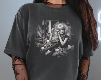 90's Alt Makeup Doll Tee For Unhinged Women, Psycho Girlfriend Dark Humor Comfort Colors Shirt