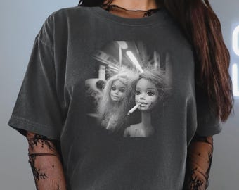 Vintage Y2K Doll Meme Shirt, Feral Girl Energy Tee, Alt Grunge Graphic T-Shirt for Women